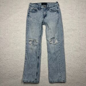 Aeropostale Jeans Low Rise Baggy Medium Wash 90s Y2K Women's 000 Short 26x27